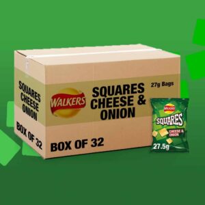 32x Walkers Squares Cheese & Onion 27.5g