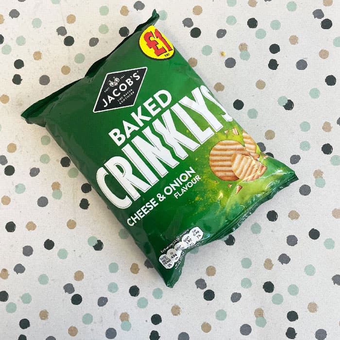 15x Jacob’s Baked Crinklys Cheese & Onion 90g