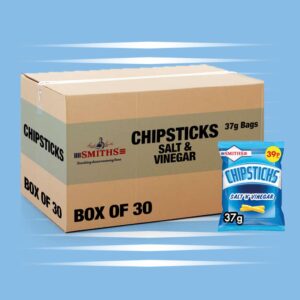 Box of 30 - Smiths Chipsticks Salt 'n' Vinegar 37g - (Snack Bags)