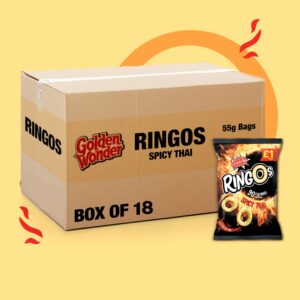 18x Golden Wonder Ringos Spicy Thai 40g