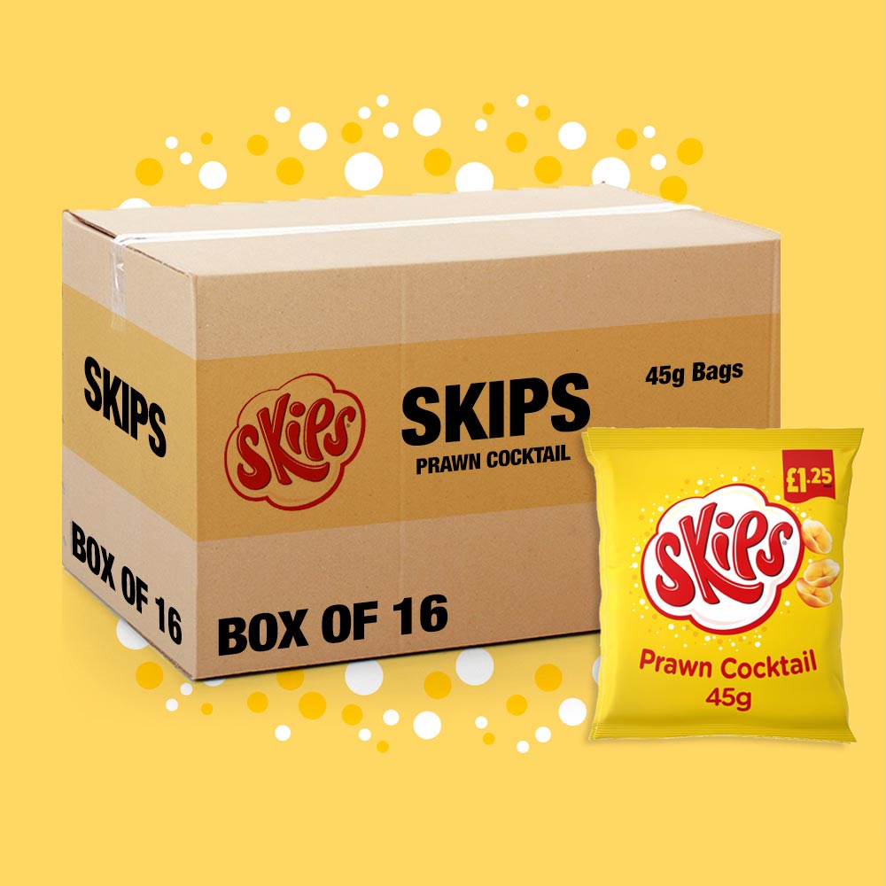 16x Skips Crisps Prawn Cocktail 45g
