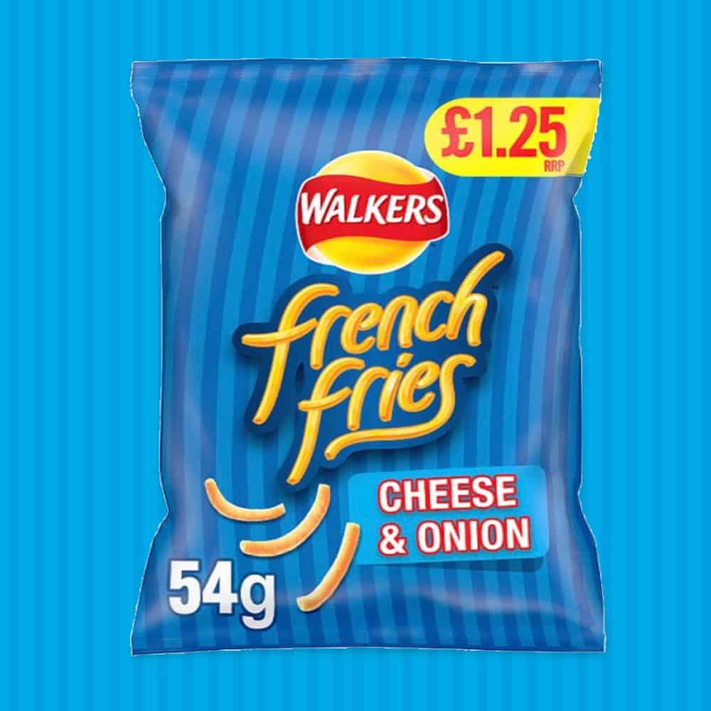 18x Walkers French Fries Cheese & Onion 54g