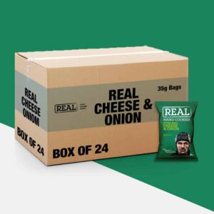 24x Real Crisps Strong Cheese & Onion 35g