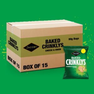 15x Jacob's Baked Crinklys Cheese & Onion 90g