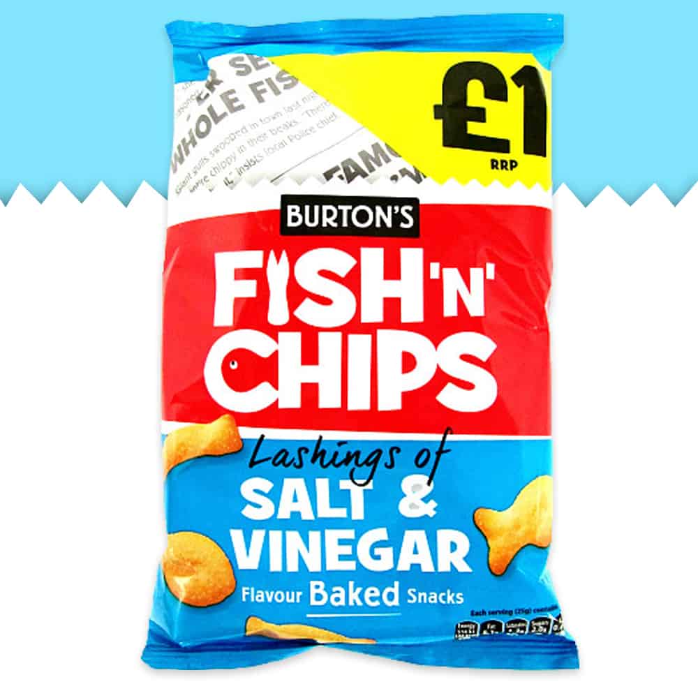10x Burton’s Fish & Chips Salt & Vinegar 125g