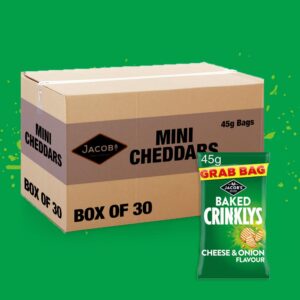 30x Jacob's Baked Crinklys Cheese & Onion 45g
