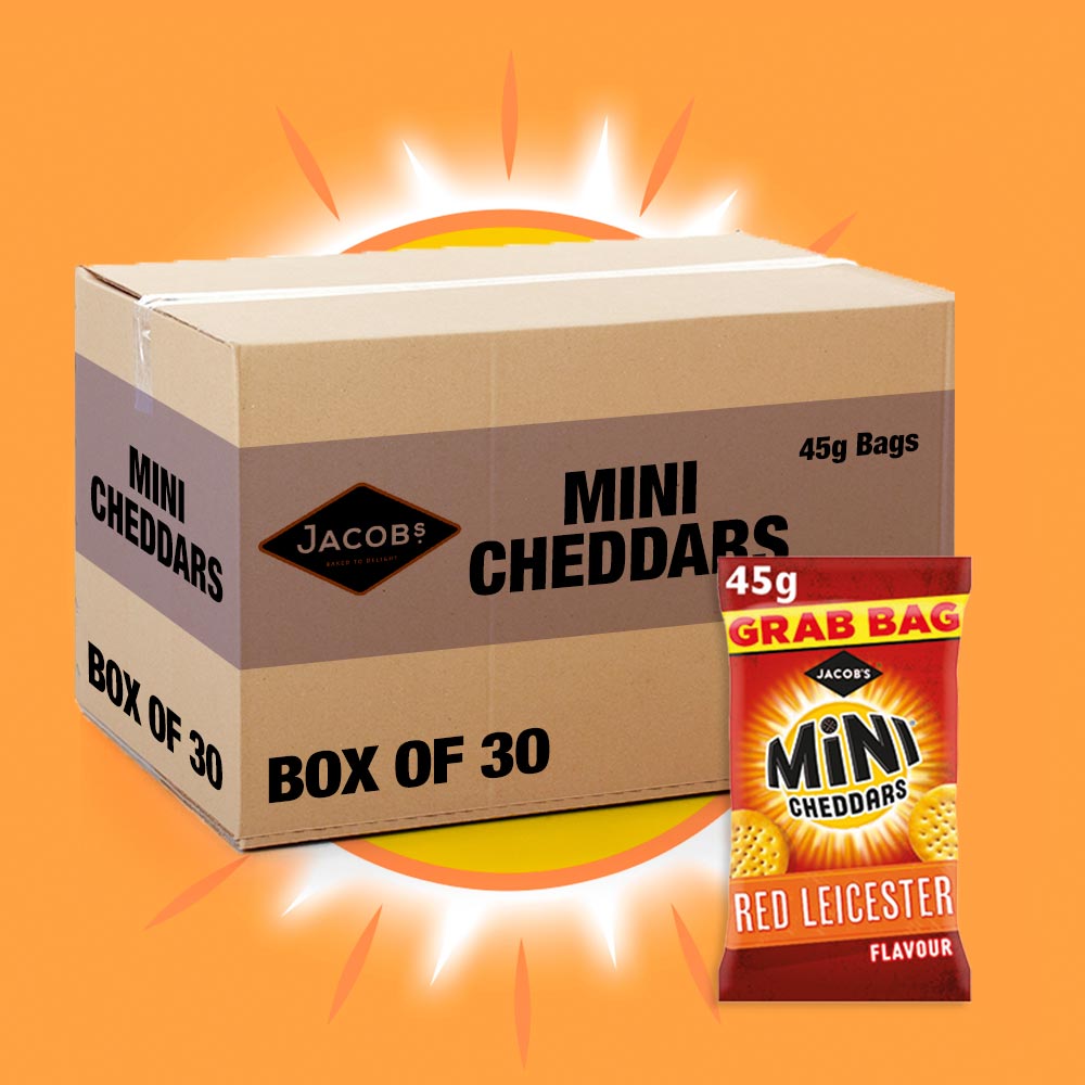 30x Jacob's Mini Cheddars Red Leicester 45g