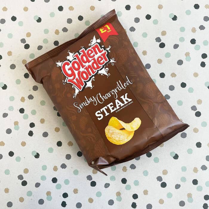 Box of 15 – Golden Wonder Smokey Chargrilled Steak 65g – (£1 Bags)