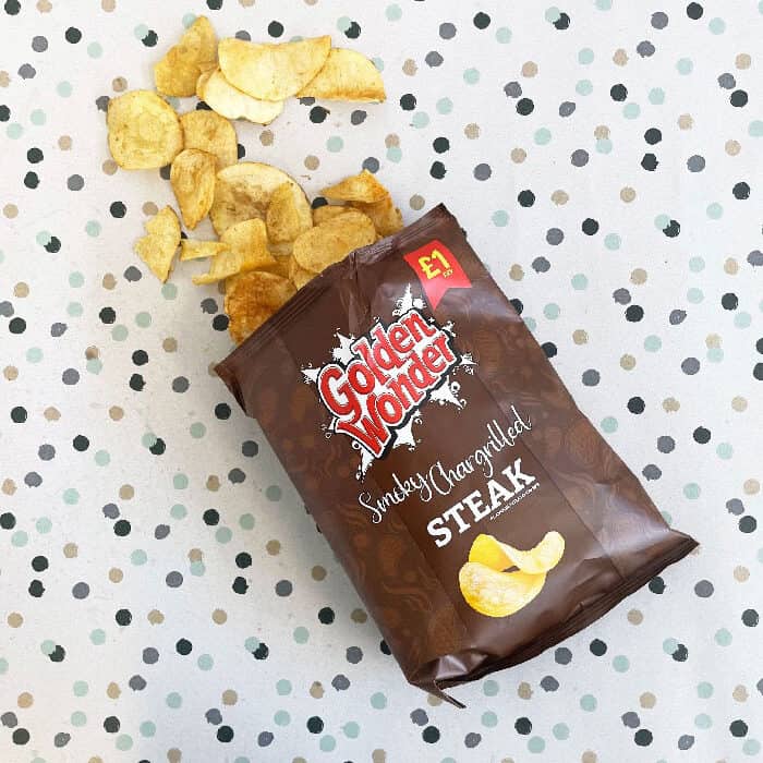 Box of 15 – Golden Wonder Smokey Chargrilled Steak 65g – (£1 Bags)