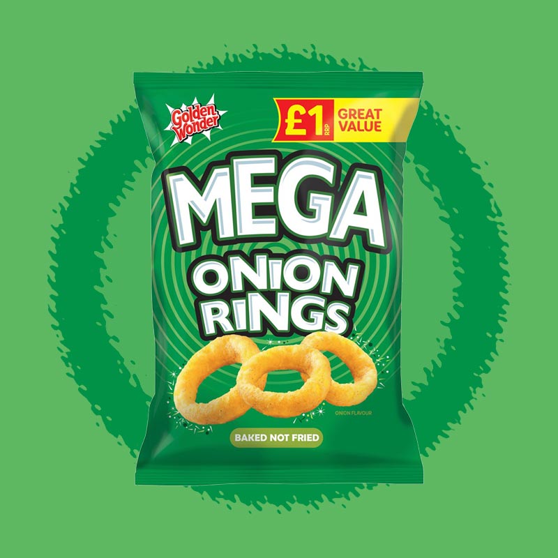 18x Golden Wonder Mega Onion Rings 50g