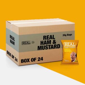 24x Real Crisps Ham & English Mustard 35g