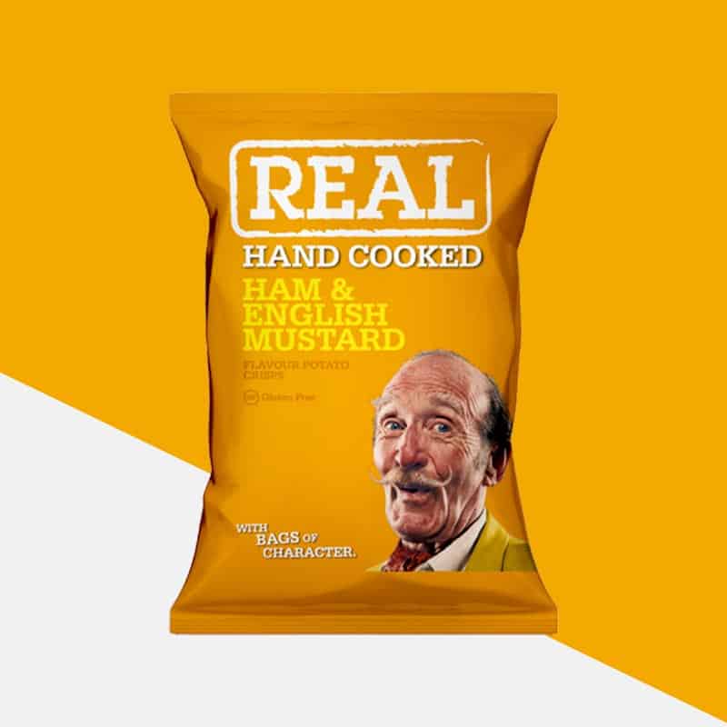 24x Real Crisps Ham & English Mustard 35g