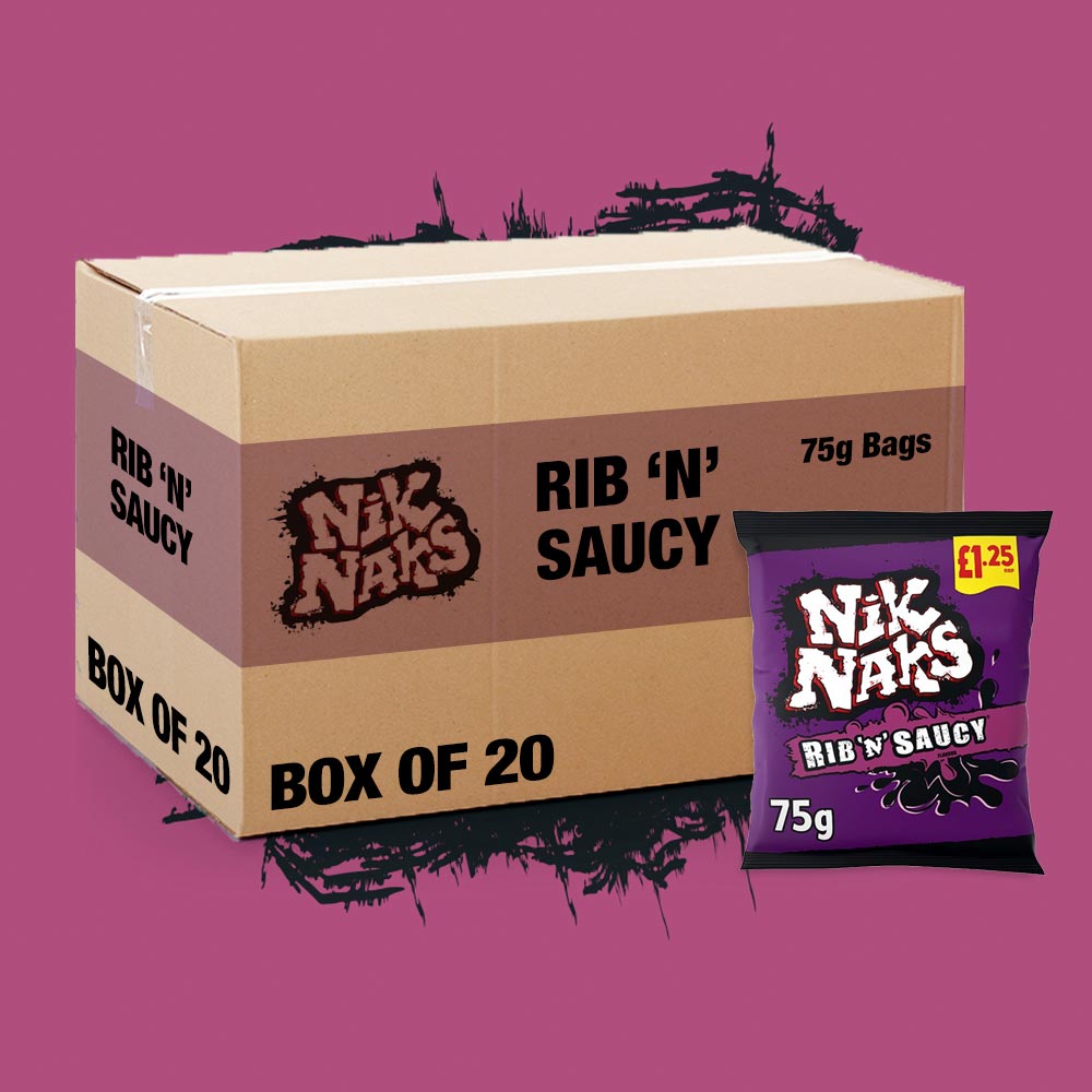 20x Nik Naks Rib 'N' Saucy 75g