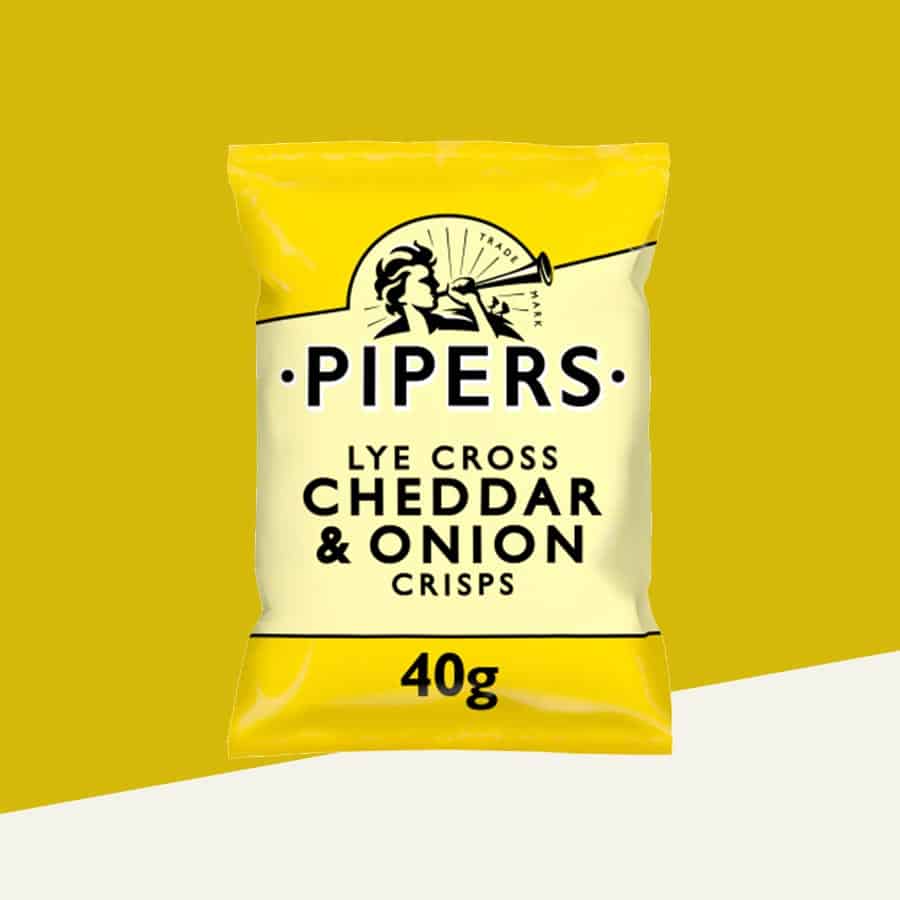 24x Pipers Lye Cross Cheddar & Onion 40g