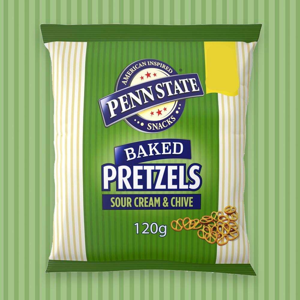 14x Penn State Sour Cream & Chive Pretzels 120g