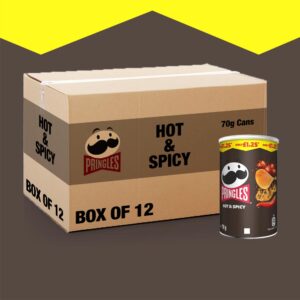 12x Pringles Hot Spicy Crisps Can 70g