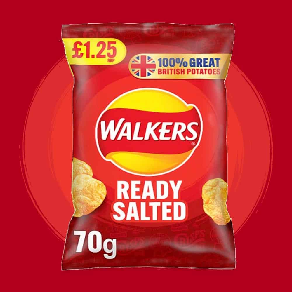 18x Walkers Ready Salted 70g