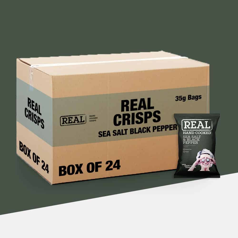 24x Real Crisps Sea Salt & Black Pepper 35g