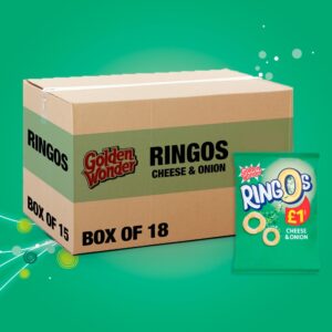 18x Golden Wonder Ringos Cheese & Onion 40g