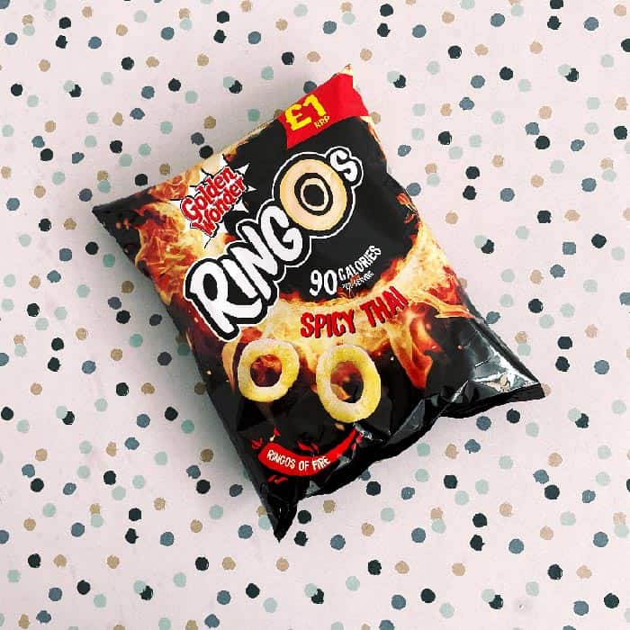 18x Golden Wonder Ringos Spicy Thai 40g