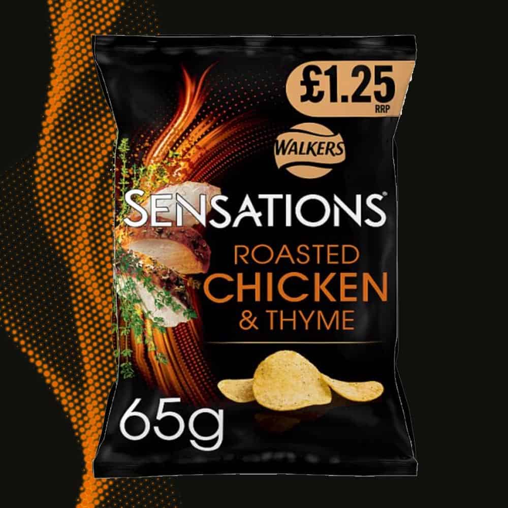 15x Walkers Sensations Roasted Chicken & Thyme 65g