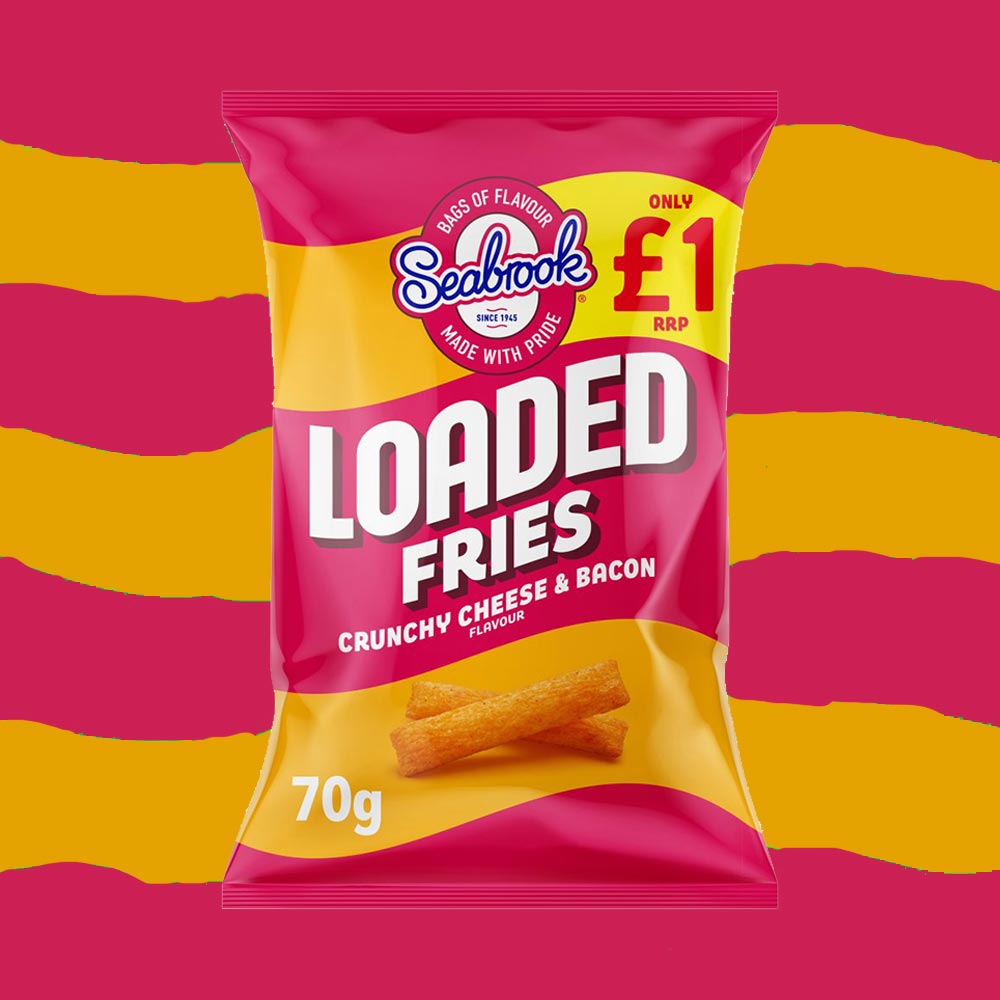 Box of 11 – Seabrook Loaded Fries Cheese & Bacon 70g – (£1 Bag)