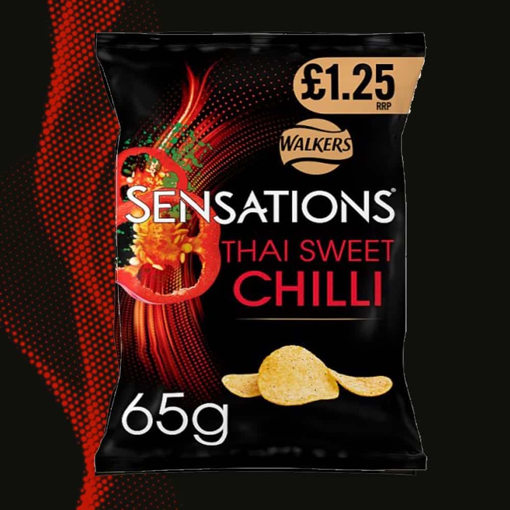 18x Walkers Sensations Thai Sweet Chilli 65g