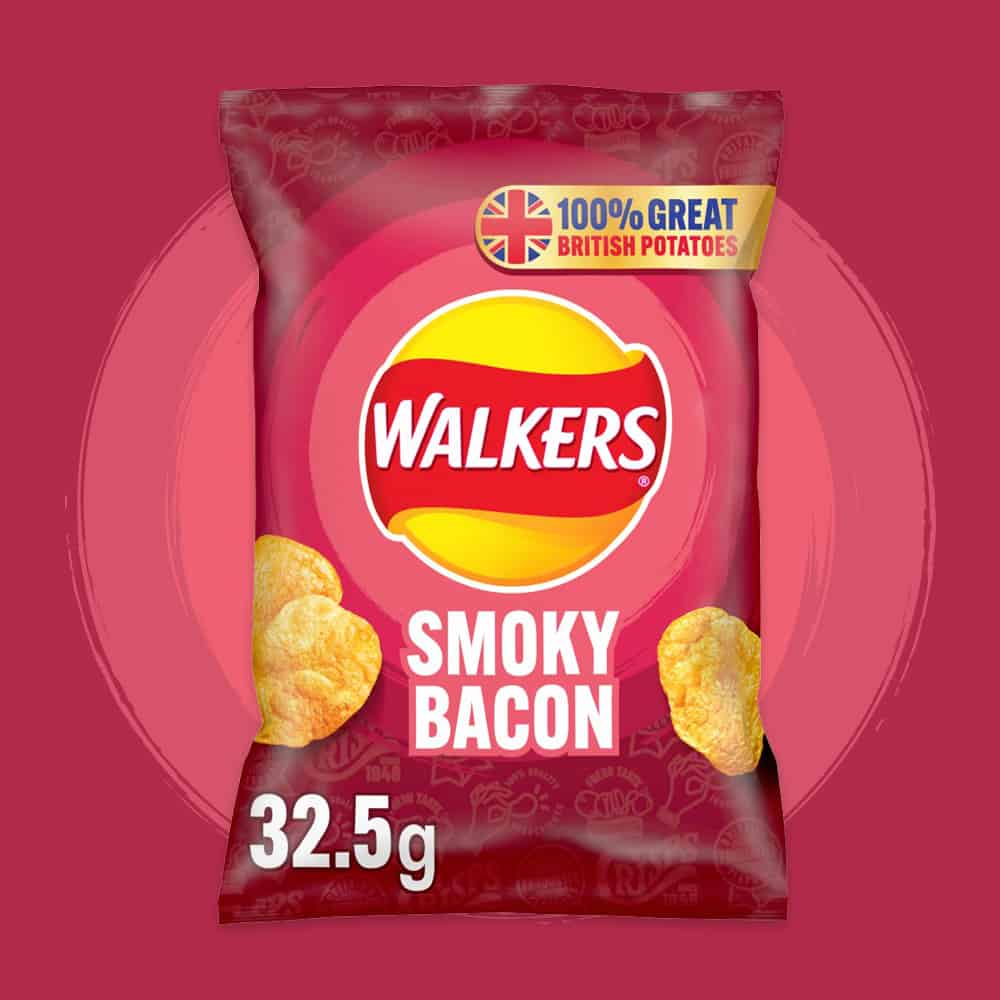 32x Walkers Smoky Bacon 32.5g