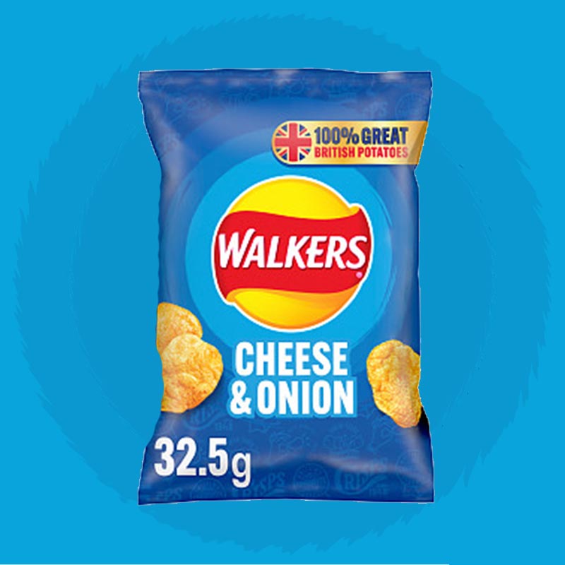 32x Walkers Cheese & Onion 32.5g