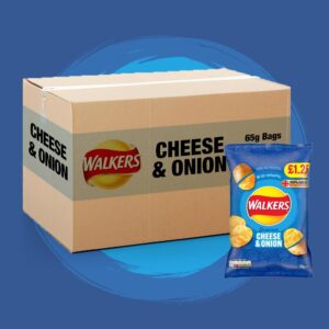 18x Walkers Cheese & Onion 70g