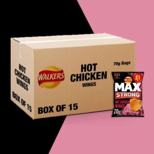 Box of 15 - Walkers Max Hot Chicken Wings Crisps 70g - (£1 Bags)