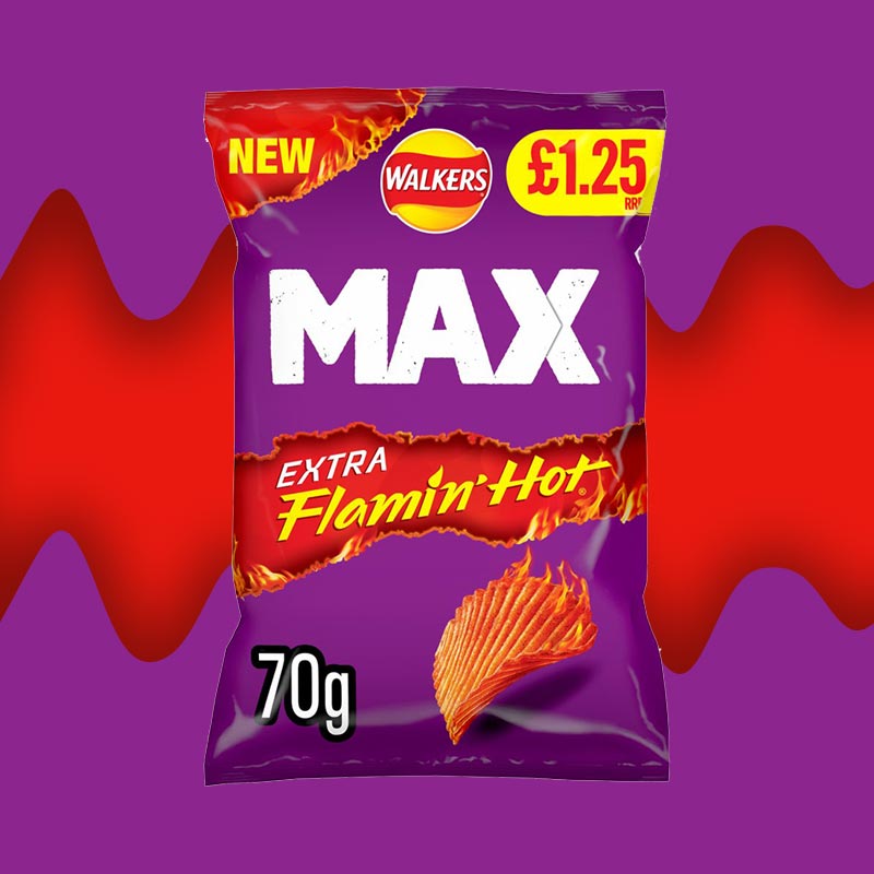 15x Walkers Max Extra Flamin’ Hot 70g