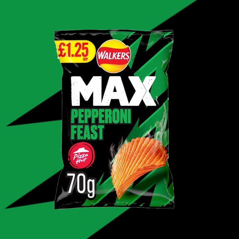 15x Walkers Max Pizza Hut Pepperoni Feast 70g