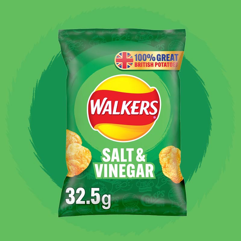 32x Walkers Salt & Vinegar 32.5g
