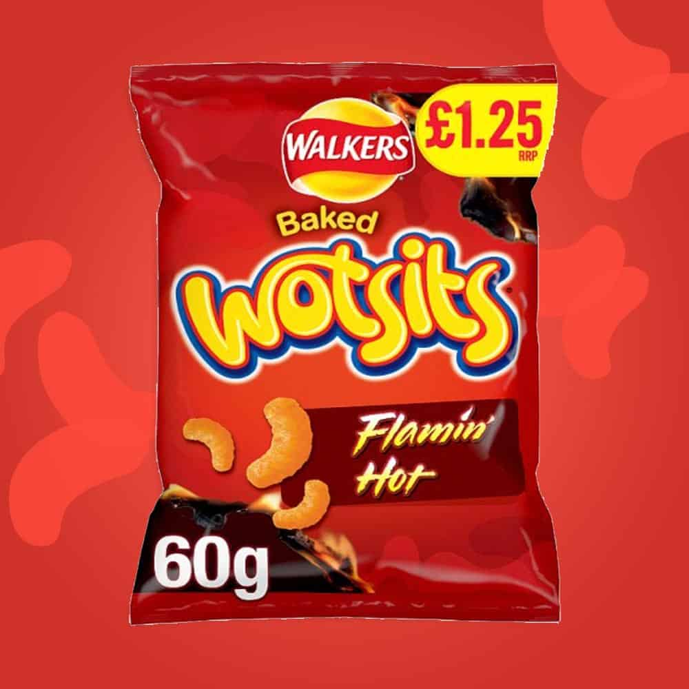 18x Wotsits Sweet & Spicy Flamin’ Hot 60g