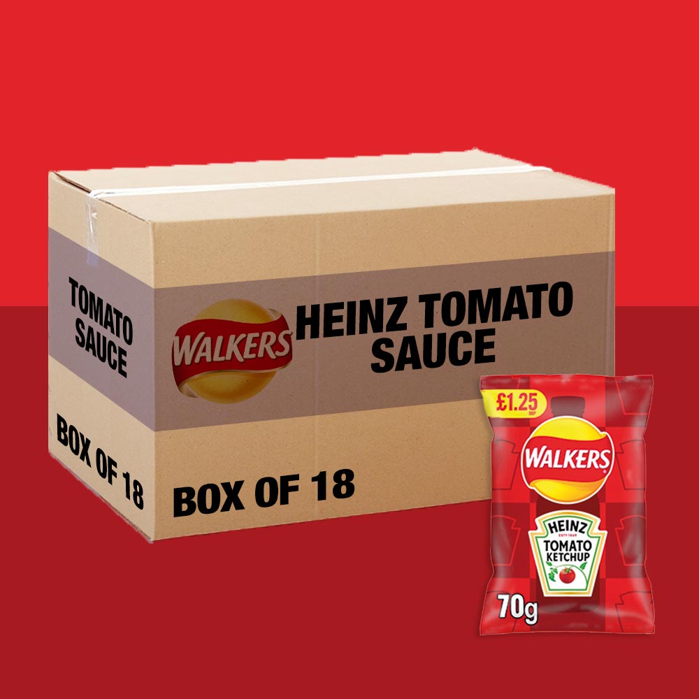 18x Walkers Heinz Tomato Ketchup 70g