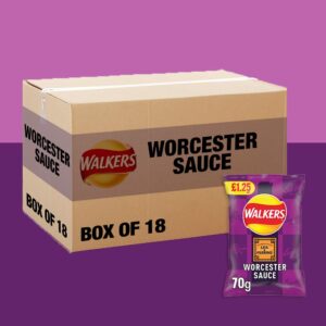 18x Walkers Worcester Sauce Lea & Perrins 70g
