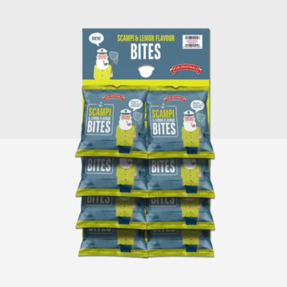 8x Pub Original Scampi & Lemon Flavour Bites Pub Card 40g