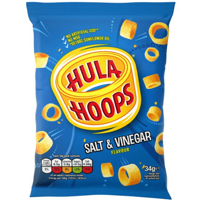 Box of 32 – Hula Hoops Salt & Vinegar Mini Bags 34g