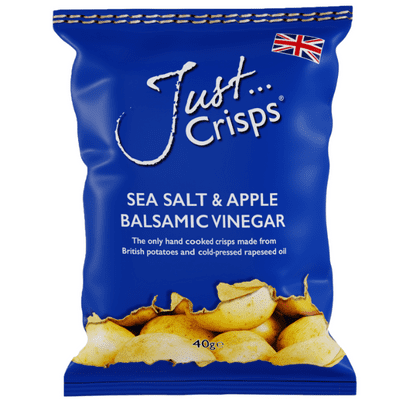 Box of 24 – Just Crisps Sea Salt & Apple Balsamic Vinegar 40g