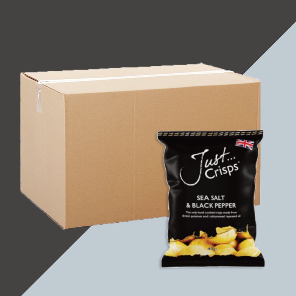 Box of 24 – Just Crisps Sea Salt & Black Pepper 40g