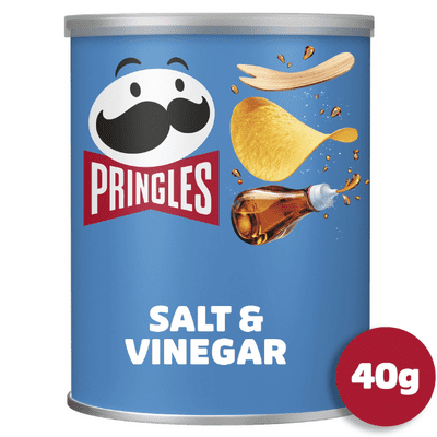 12x Pringles Salt & Vinegar Crisps Can 40g