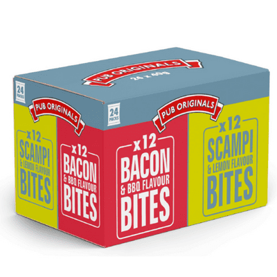24x Pub Original Bacon & Scampi Bites Variety Case 40g