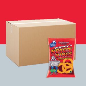 Box of 24 - Johnnys Spicy Rings 50g