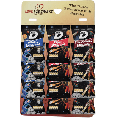 BIG D Card of 12 Mixed – 4xSalted – 4xDry Roasted – 4xChilli