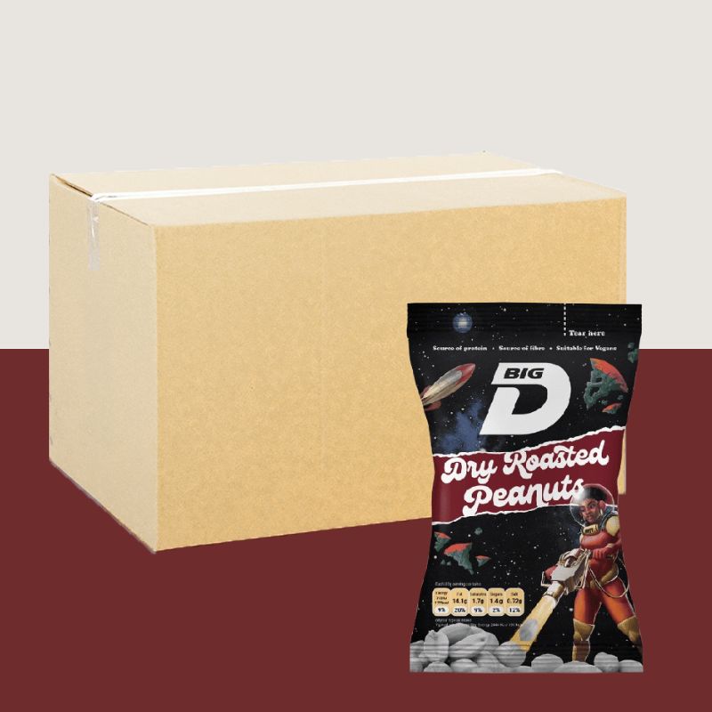 24x Big D Dry Roasted Peanuts 50g