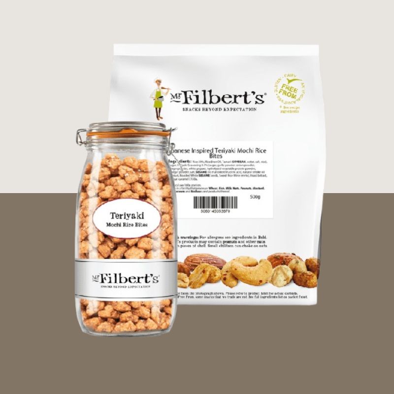 1x Mr Filberts Japanese Teriyaki Mochi Bites Bulk Bag 500g