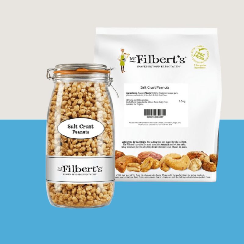 1x Mr Filberts Salt Crust Peanuts 1.5kg Bulk Bag