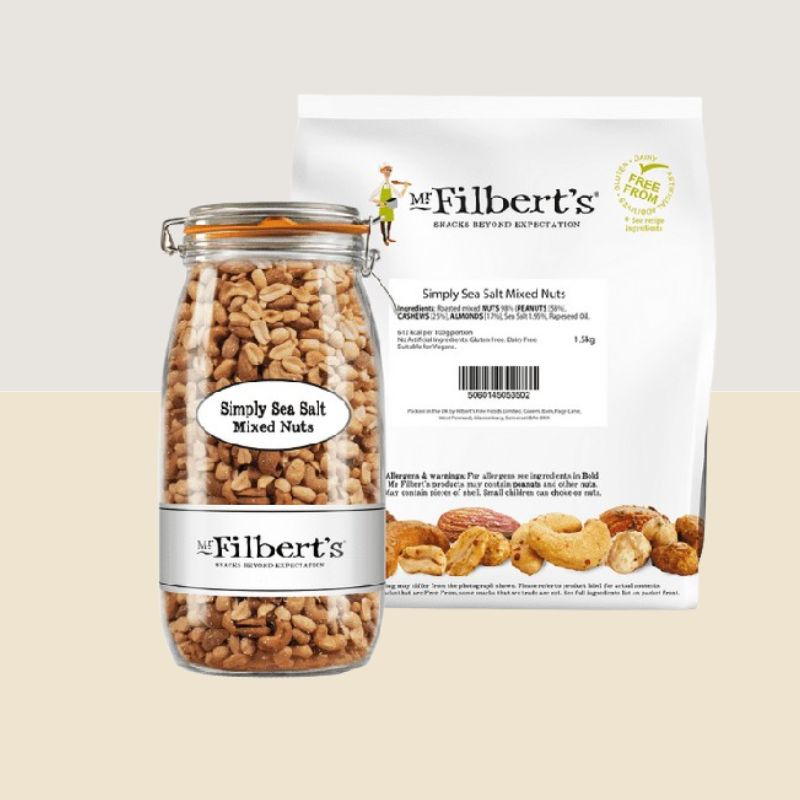 1x Mr Filberts Simply Sea Salt Nut Mix 1.5kg Bulk Bag