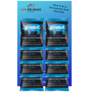 GRUNTLED Pork Scratchings 8x35g Pub Card